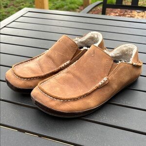 OluKai Tan Loafers Slip-On Shoes with Moccasin Design
